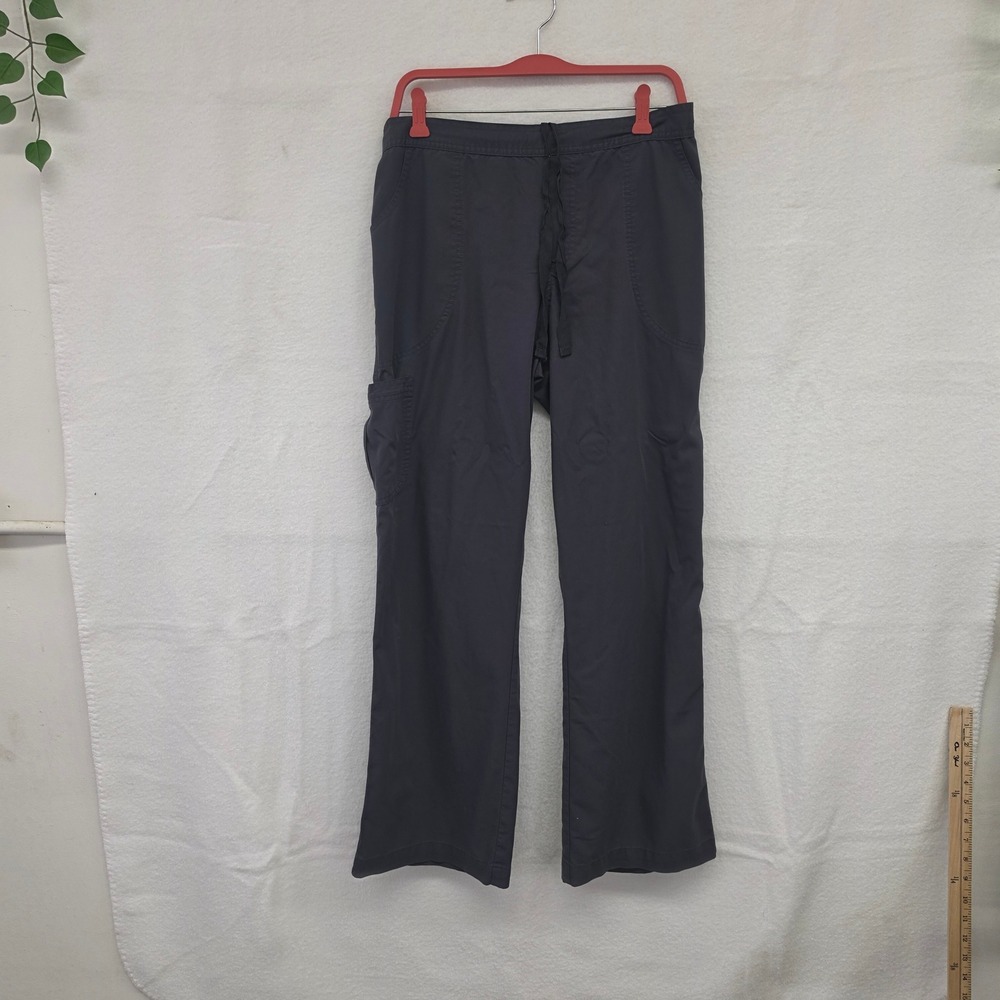 Urbane Ultimate Womens Gray Scrub Pants Cargo Straight Leg Medium Drawstring